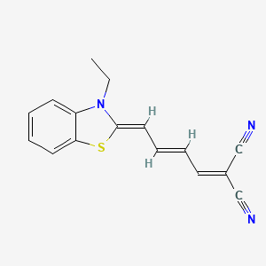 molecular formula C16H13N3S B2400974 2-[(E,4Z)-4-(3-ethyl-1,3-benzothiazol-2-ylidene)but-2-enylidene]propanedinitrile CAS No. 92872-47-4