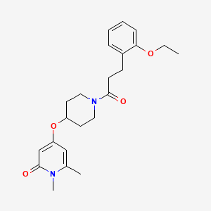 molecular formula C23H30N2O4 B2400975 4-((1-(3-(2-ethoxyphenyl)propanoyl)piperidin-4-yl)oxy)-1,6-dimethylpyridin-2(1H)-one CAS No. 2034390-50-4