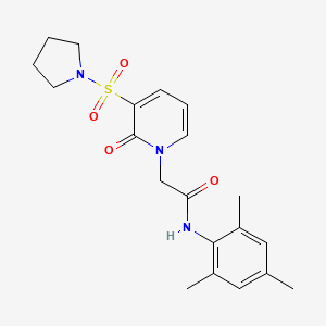molecular formula C20H25N3O4S B2400985 N-mesityl-2-(2-oxo-3-(pyrrolidin-1-ylsulfonyl)pyridin-1(2H)-yl)acetamide CAS No. 1251705-11-9