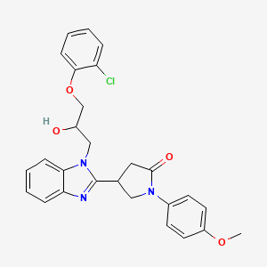 molecular formula C27H26ClN3O4 B2400987 4-{1-[3-(2-chlorophenoxy)-2-hydroxypropyl]-1H-benzimidazol-2-yl}-1-(4-methoxyphenyl)pyrrolidin-2-one CAS No. 1018163-61-5