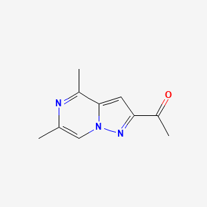 molecular formula C10H11N3O B2400991 1-(4,6-二甲基吡唑并[1,5-a]吡嗪-2-基)乙酮 CAS No. 1934519-58-0