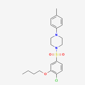 molecular formula C21H27ClN2O3S B2401000 1-(3-Butoxy-4-chlorobenzenesulfonyl)-4-(4-methylphenyl)piperazine CAS No. 2361796-22-5