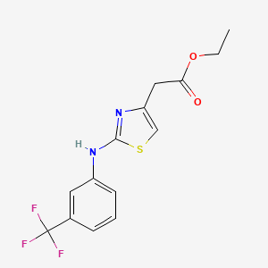 molecular formula C14H13F3N2O2S B2401001 2-(2-((3-(三氟甲基)苯基)氨基)噻唑-4-基)乙酸乙酯 CAS No. 1211673-52-7