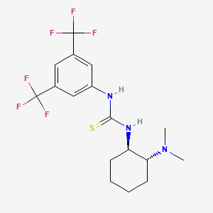 molecular formula C17H21F6N3S B2401002 1-(3,5-Bis(trifluoromethyl)phenyl)-3-((1R,2R)-2-(dimethylamino)cyclohexyl)thiourea CAS No. 620960-26-1