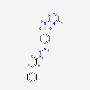 (2E)-N-({4-[(4,6-dimethylpyrimidin-2-yl)sulfamoyl]phenyl}carbamothioyl)-3-phenylprop-2-enamide