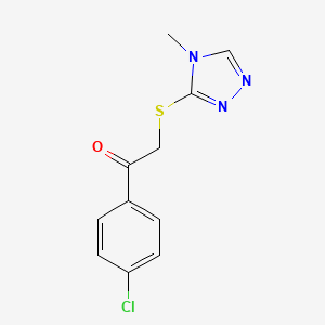 molecular formula C11H10ClN3OS B2401009 1-(4-chlorophenyl)-2-[(4-methyl-4H-1,2,4-triazol-3-yl)sulfanyl]-1-ethanone CAS No. 301193-48-6
