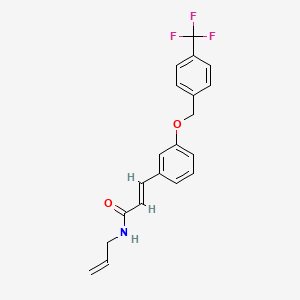 molecular formula C20H18F3NO2 B2401016 (E)-N-allyl-3-(3-{[4-(trifluoromethyl)benzyl]oxy}phenyl)-2-propenamide CAS No. 866152-11-6