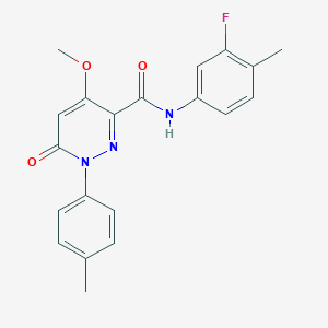 molecular formula C20H18FN3O3 B2401022 N-(3-fluoro-4-methylphenyl)-4-methoxy-1-(4-methylphenyl)-6-oxopyridazine-3-carboxamide CAS No. 941969-48-8