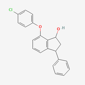 molecular formula C21H17ClO2 B2401025 7-(4-chlorophenoxy)-3-phenyl-2,3-dihydro-1H-inden-1-ol CAS No. 337921-73-0