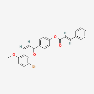 molecular formula C25H19BrO4 B2401026 4-[3-(5-Bromo-2-methoxyphenyl)acryloyl]phenyl 3-phenylacrylate CAS No. 306730-27-8