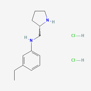 molecular formula C13H22Cl2N2 B2401032 3-Ethyl-N-[[(2S)-pyrrolidin-2-yl]methyl]aniline;dihydrochloride CAS No. 2550996-67-1