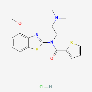 molecular formula C17H20ClN3O2S2 B2401039 N-(2-(dimethylamino)ethyl)-N-(4-methoxybenzo[d]thiazol-2-yl)thiophene-2-carboxamide hydrochloride CAS No. 1216685-07-2