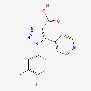 molecular formula C15H11FN4O2 B2401041 1-(4-氟-3-甲基苯基)-5-吡啶-4-基-1H-1,2,3-三唑-4-羧酸 CAS No. 1326878-96-9