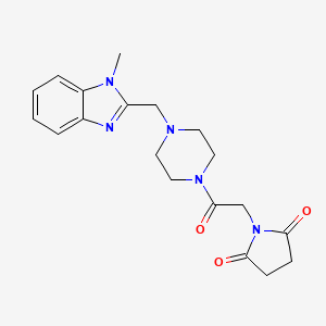 molecular formula C19H23N5O3 B2401047 1-(2-(4-((1-甲基-1H-苯并[d]咪唑-2-基)甲基)哌嗪-1-基)-2-氧代乙基)吡咯烷-2,5-二酮 CAS No. 1172379-56-4