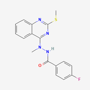 4-fluoro-N'-methyl-N'-[2-(methylsulfanyl)-4-quinazolinyl]benzenecarbohydrazide