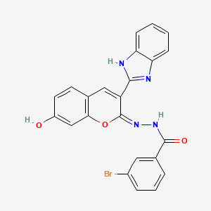 N'-[(2E)-3-(1H-benzimidazol-2-yl)-7-hydroxy-2H-chromen-2-ylidene]-3-bromobenzohydrazide