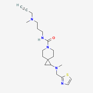 N-[3-[Methyl(prop-2-ynyl)amino]propyl]-2-[methyl(1,3-thiazol-2-ylmethyl)amino]-6-azaspiro[2.5]octane-6-carboxamide