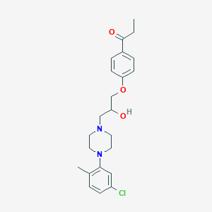 molecular formula C23H29ClN2O3 B2401091 1-(4-{3-[4-(5-氯-2-甲基苯基)哌嗪-1-基]-2-羟丙氧基}苯基)丙烷-1-酮 CAS No. 889806-91-1