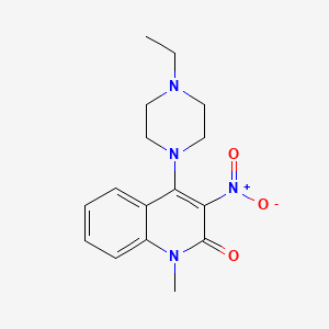 molecular formula C16H20N4O3 B2401096 4-(4-ethylpiperazin-1-yl)-1-methyl-3-nitroquinolin-2(1H)-one CAS No. 849828-54-2
