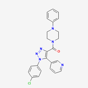 molecular formula C24H21ClN6O B2401098 1-[1-(4-クロロフェニル)-5-(ピリジン-3-イル)-1H-1,2,3-トリアゾール-4-カルボニル]-4-フェニルピペラジン CAS No. 1207049-23-7