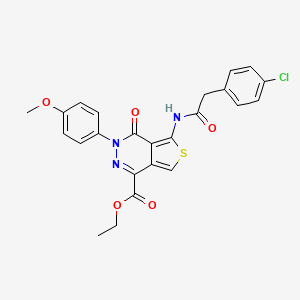 Ethyl 5-[[2-(4-chlorophenyl)acetyl]amino]-3-(4-methoxyphenyl)-4-oxothieno[3,4-d]pyridazine-1-carboxylate