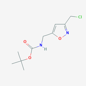 molecular formula C10H15ClN2O3 B2401103 叔丁基((3-(氯甲基)异恶唑-5-基)甲基)氨基甲酸酯 CAS No. 2241128-97-0