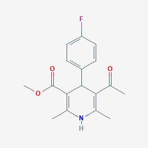 molecular formula C17H18FNO3 B2401104 Methyl 5-acetyl-4-(4-fluorophenyl)-2,6-dimethyl-1,4-dihydropyridine-3-carboxylate CAS No. 478077-84-8