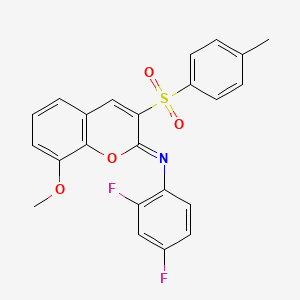 N-(2,4-difluorophenyl)-8-methoxy-3-(4-methylphenyl)sulfonylchromen-2-imine