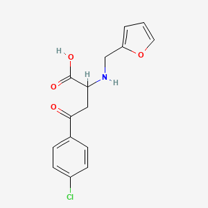 molecular formula C15H14ClNO4 B2401113 4-(4-氯苯基)-2-((2-呋喃甲基)氨基)-4-氧代丁酸 CAS No. 1031765-27-1