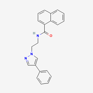 molecular formula C22H19N3O B2401114 N-(2-(4-苯基-1H-吡唑-1-基)乙基)-1-萘酰胺 CAS No. 2034326-43-5