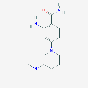 molecular formula C14H22N4O B2401123 2-氨基-4-[3-(二甲氨基)哌啶-1-基]苯甲酰胺 CAS No. 2416243-75-7