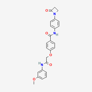 4-{[(3-methoxyphenyl)carbamoyl]methoxy}-N-[4-(2-oxoazetidin-1-yl)phenyl]benzamide