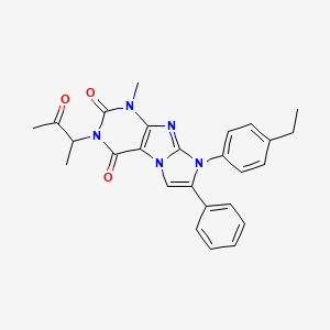 molecular formula C26H25N5O3 B2401125 6-(4-Ethylphenyl)-4-methyl-2-(3-oxobutan-2-yl)-7-phenylpurino[7,8-a]imidazole-1,3-dione CAS No. 886896-68-0