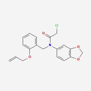 N-(1,3-benzodioxol-5-yl)-2-chloro-N-[(2-prop-2-enoxyphenyl)methyl]acetamide