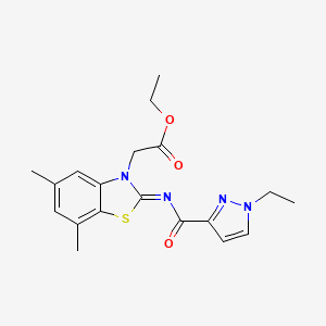 (Z)-ethyl 2-(2-((1-ethyl-1H-pyrazole-3-carbonyl)imino)-5,7-dimethylbenzo[d]thiazol-3(2H)-yl)acetate
