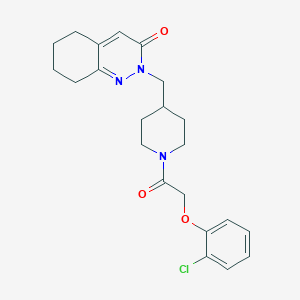 molecular formula C22H26ClN3O3 B2401140 2-[[1-[2-(2-Chlorophenoxy)acetyl]piperidin-4-yl]methyl]-5,6,7,8-tetrahydrocinnolin-3-one CAS No. 2320422-22-6