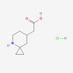 molecular formula C9H16ClNO2 B2401147 2-(4-氮杂螺[2.5]辛烷-7-基)乙酸盐酸盐 CAS No. 2228576-04-1