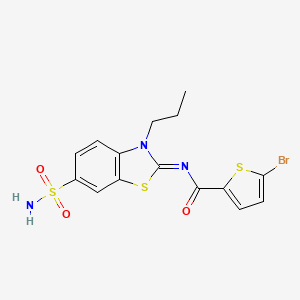 molecular formula C15H14BrN3O3S3 B2401162 (Z)-5-bromo-N-(3-propyl-6-sulfamoylbenzo[d]thiazol-2(3H)-ylidene)thiophene-2-carboxamide CAS No. 887207-35-4