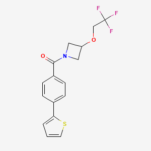 molecular formula C16H14F3NO2S B2401173 (4-(Thiophène-2-yl)phényl)(3-(2,2,2-trifluoroéthoxy)azétidin-1-yl)méthanone CAS No. 2034344-47-1