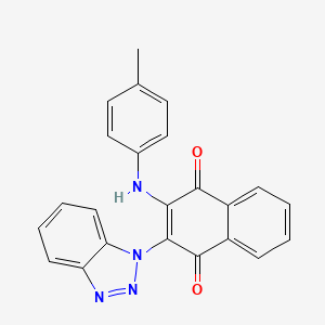 molecular formula C23H16N4O2 B2401175 2-(1H-苯并[d][1,2,3]三唑-1-基)-3-(对甲苯基氨基)萘-1,4-二酮 CAS No. 371231-46-8