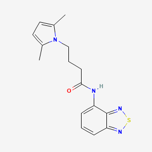 molecular formula C16H18N4OS B2401181 N-(苯并[c][1,2,5]噻二唑-4-基)-4-(2,5-二甲基-1H-吡咯-1-基)丁酰胺 CAS No. 1251633-22-3