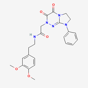 molecular formula C23H25N5O5 B2401182 N-(3,4-dimethoxyphenethyl)-2-(3,4-dioxo-8-phenyl-3,4,7,8-tetrahydroimidazo[2,1-c][1,2,4]triazin-2(6H)-yl)acetamide CAS No. 941917-16-4