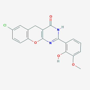 molecular formula C18H13ClN2O4 B2401186 7-氯-2-(2-羟基-3-甲氧基苯基)-3H,4H,5H-色烯并[2,3-d]嘧啶-4-酮 CAS No. 902879-01-0