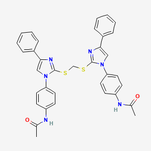 N-[4-[2-[[1-(4-acetamidophenyl)-4-phenylimidazol-2-yl]sulfanylmethylsulfanyl]-4-phenylimidazol-1-yl]phenyl]acetamide