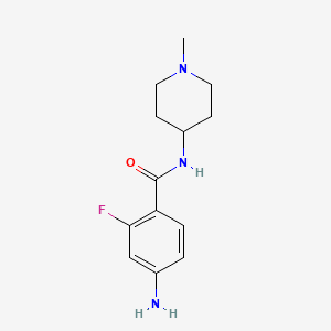 molecular formula C13H18FN3O B2401195 4-Amino-2-fluoro-N-(1-methylpiperidin-4-yl)benzamide CAS No. 957855-54-8