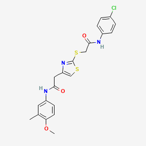 N-(4-chlorophenyl)-2-((4-(2-((4-methoxy-3-methylphenyl)amino)-2-oxoethyl)thiazol-2-yl)thio)acetamide