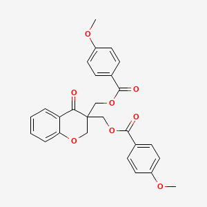 molecular formula C27H24O8 B2401199 (3-{[(4-甲氧基苯甲酰基)氧基]甲基}-4-氧代-3,4-二氢-2H-色烯-3-基)甲基 4-甲氧基苯甲酸酯 CAS No. 339028-90-9