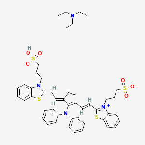 molecular formula C47H54N4O6S4 B2401202 N,N-二乙基乙胺；3-[2-[(E)-2-[(3E)-2-(N-苯基苯胺)-3-[(2Z)-2-[3-(3-磺丙基)-1,3-苯并噻唑-2-亚甲基]乙亚基]环戊烯-1-基]乙烯基]-1,3-苯并噻唑-3-鎓-3-基]丙烷-1-磺酸盐 CAS No. 185840-01-1