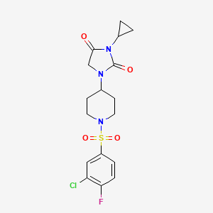 1-[1-(3-Chloro-4-fluorobenzenesulfonyl)piperidin-4-yl]-3-cyclopropylimidazolidine-2,4-dione