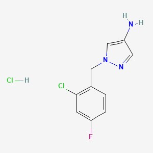 molecular formula C10H10Cl2FN3 B2401209 4-Amino-1-(2-chloro-4-fluorobenzyl)pyrazole hydrochloride CAS No. 1147222-53-4